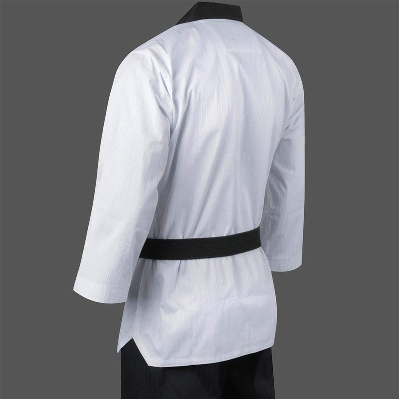 MOOTO Korea Taekwondo Poomsae Uniform WT Logo Taebek Dan MMA Martial Arts Karate Judo Kick Boxing (170(Height:170~179cm)(5.58~5.87ft), 1. Male) - Image 3